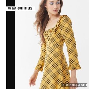NWOT Urban Outfitters sz XS Kristen plaid ruffled
